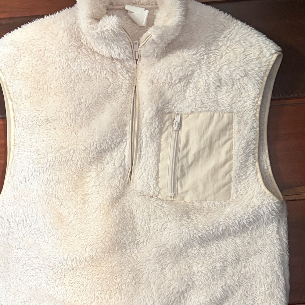 H&M Off-White Fleece Vest